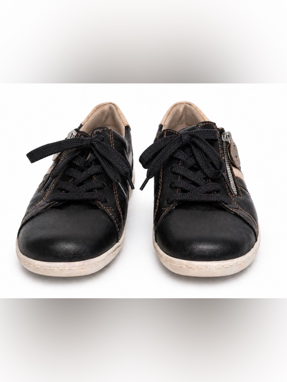 Remonte Black and Beige Slip-On Comfort Shoe - Size 9